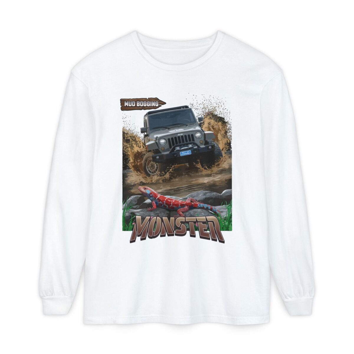 Monster car Unisex Garment-dyed Long Sleeve T-Shirt