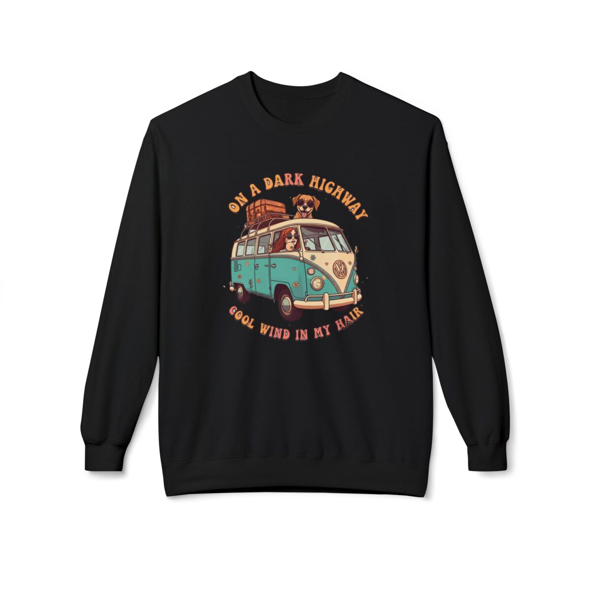 On a dark highway Unisex Midweight Softstyle Fleece Crewneck Sweatshirt