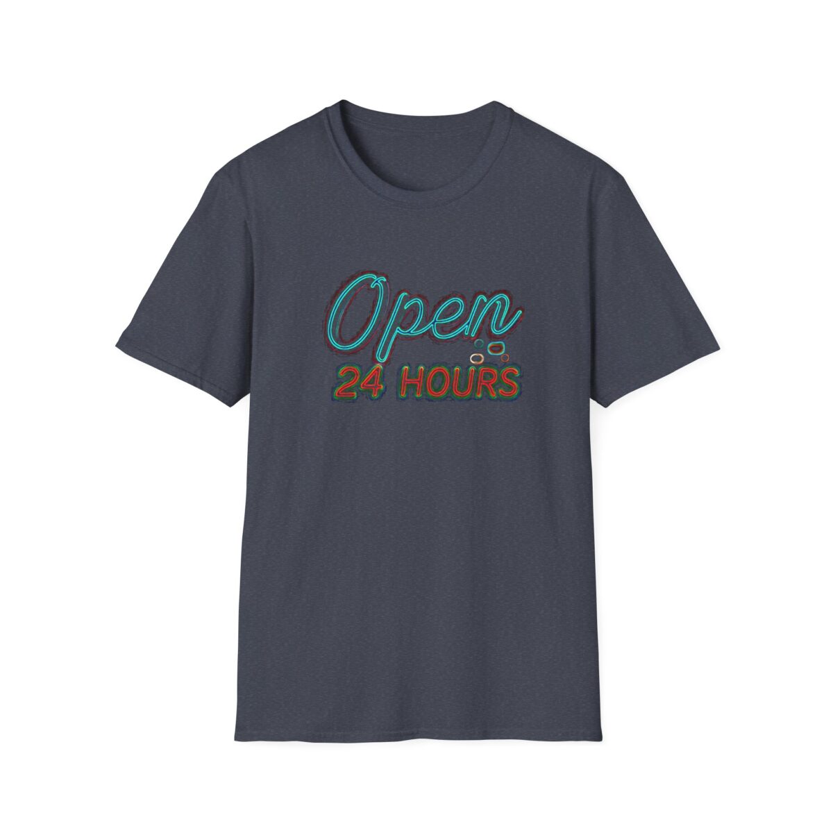 Open 24 Hours Unisex Softstyle T-Shirt - Casual Statement Tee - Image 13