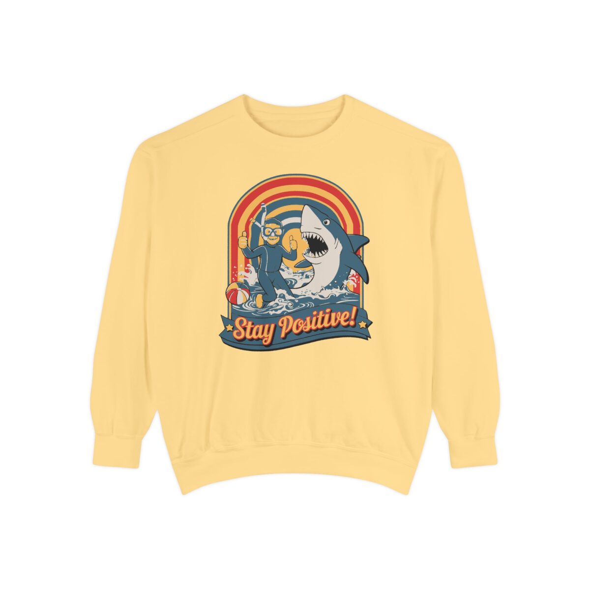 Stay positive Unisex Garment-Dyed Sweatshirt - Image 5