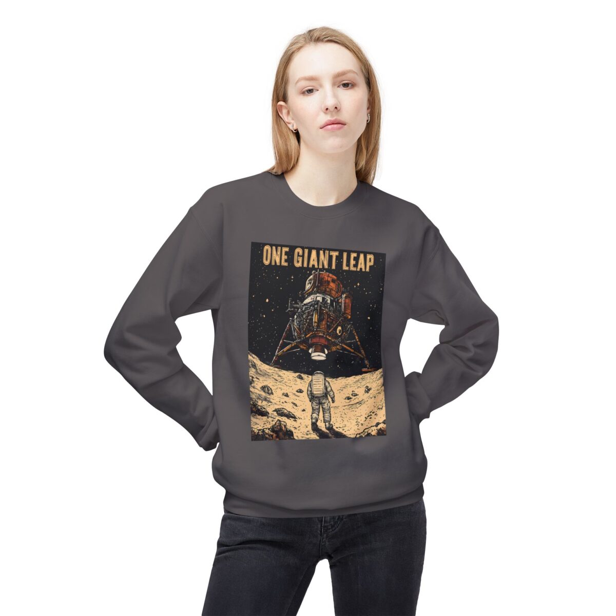 One giant leap Unisex Midweight Softstyle Fleece Crewneck Sweatshirt - Image 19