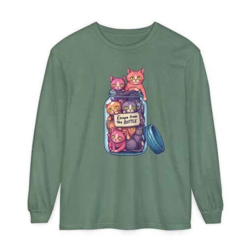 Escape from the bottle Unisex Garment-dyed Long Sleeve T-Shirt - Image 49