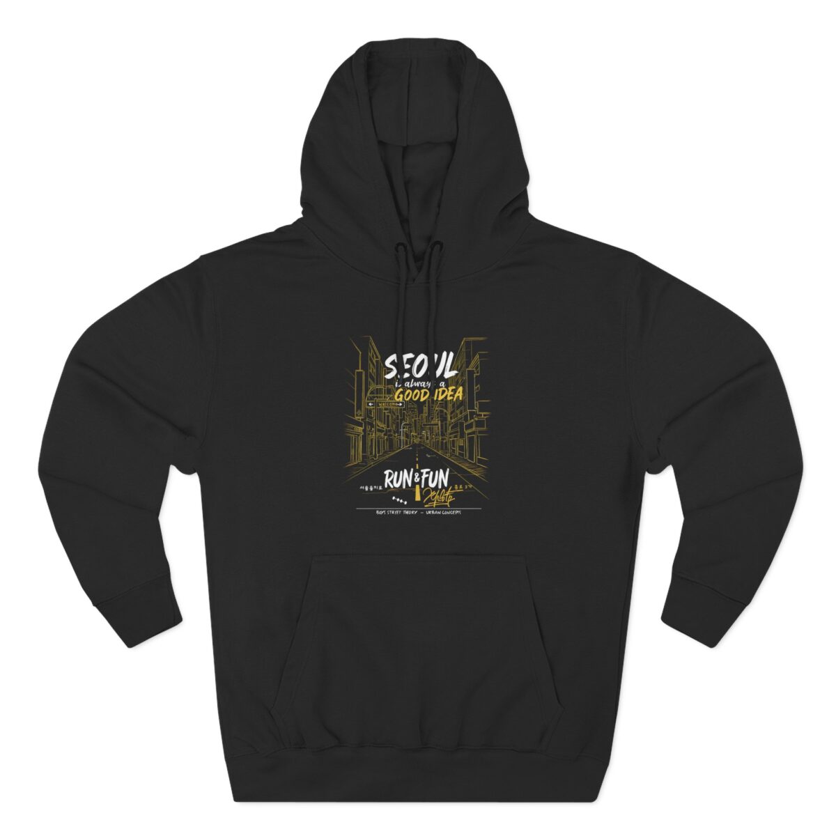 Seoul Good Idea Three-Panel Fleece Hoodie - Perfect for Urban Adventures