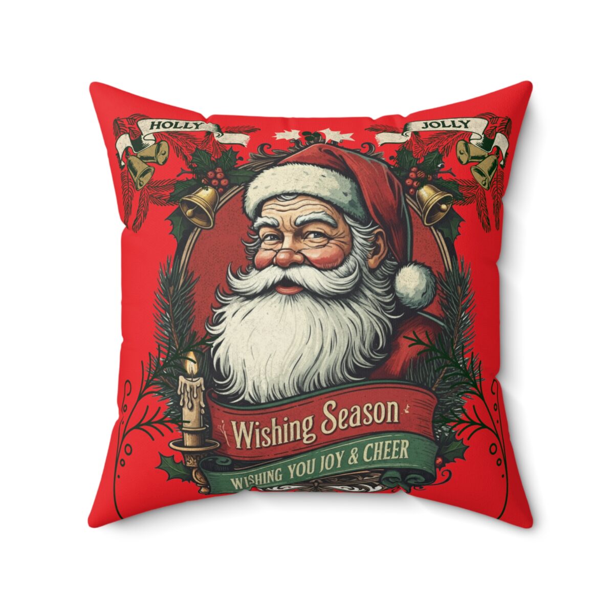 Holly Jolly Spun Polyester Square Pillow - Image 11