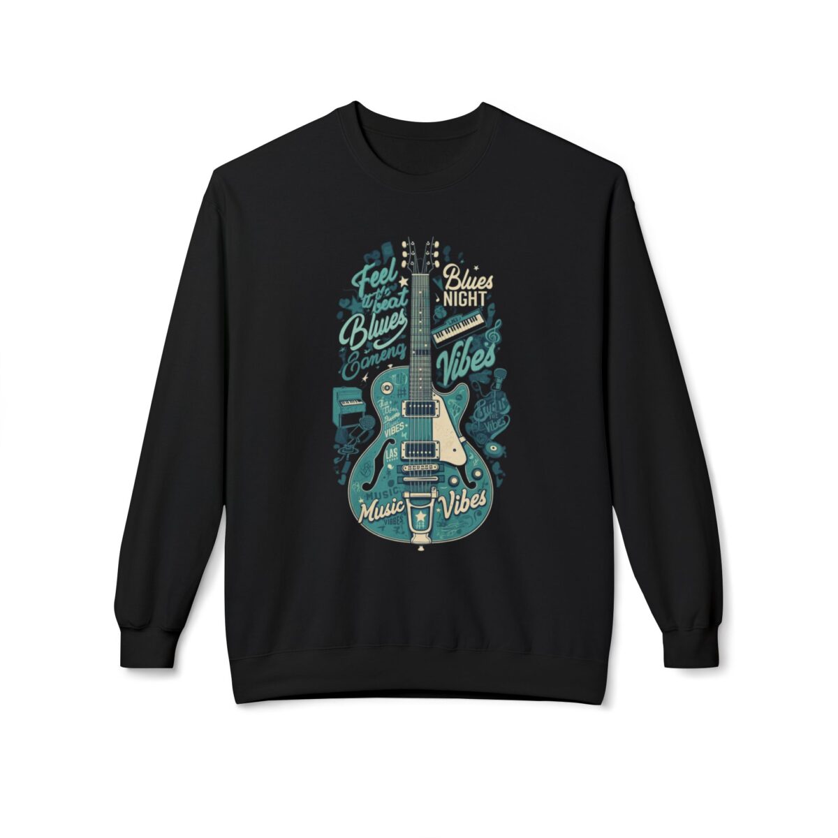 Blues night Unisex Midweight Softstyle Fleece Crewneck Sweatshirt - Image 9
