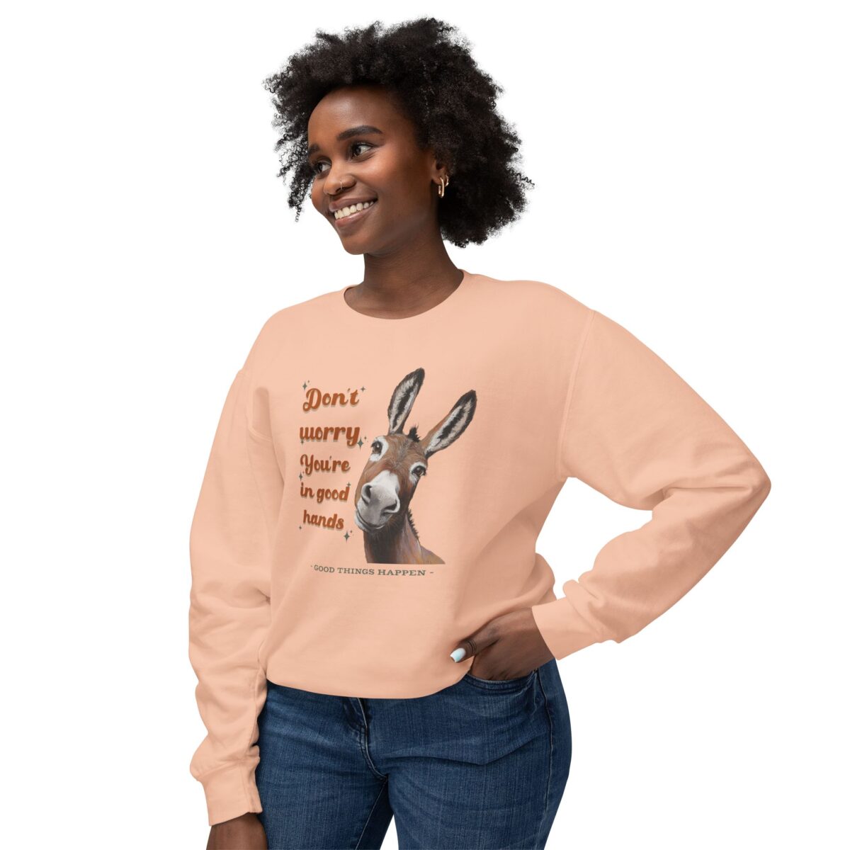 You're in good hands Unisex Lightweight Crewneck Sweatshirt - Image 11