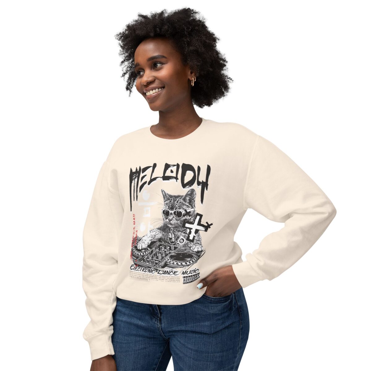 Melody Unisex Lightweight Crewneck Sweatshirt - Image 7