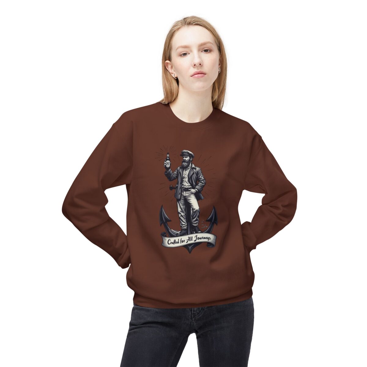 Crafted for all journeys Unisex Midweight Softstyle Fleece Crewneck Sweatshirt - Image 3