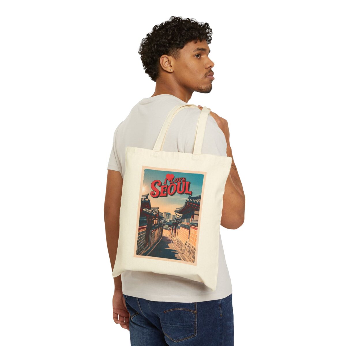 I love Seoul Cotton Canvas Tote Bag - Image 3