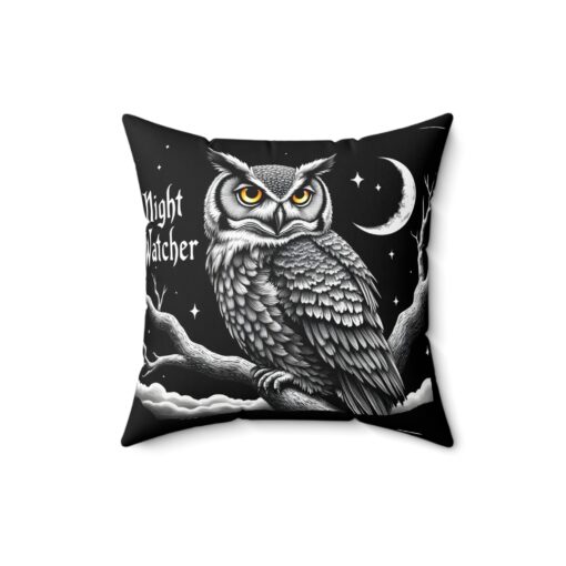Night watcher Spun Polyester Square Pillow - Image 5