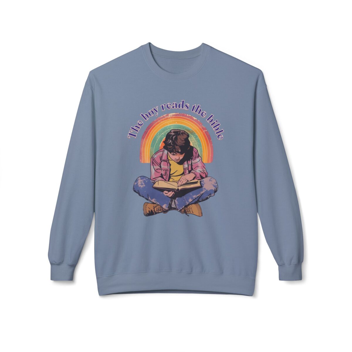 The boy reads the bible Unisex Midweight Softstyle Fleece Crewneck Sweatshirt - Image 21
