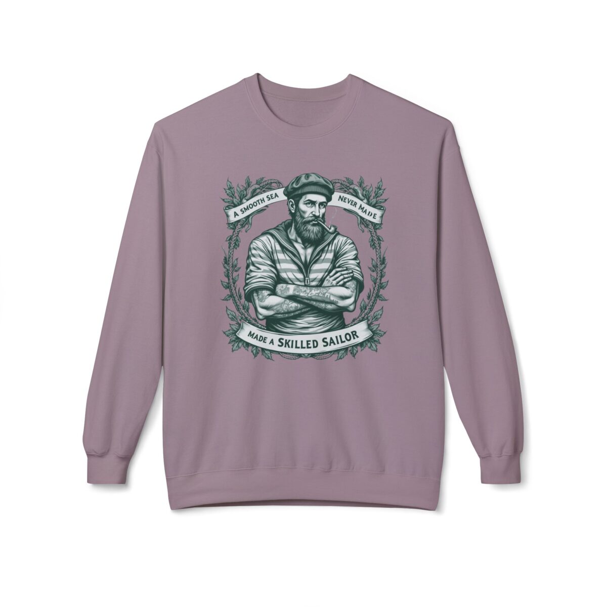 A SMOOTH SEA NEVER MADE A SKILLED SAILOR. Unisex Midweight Softstyle Fleece Crewneck Sweatshirt - Image 13