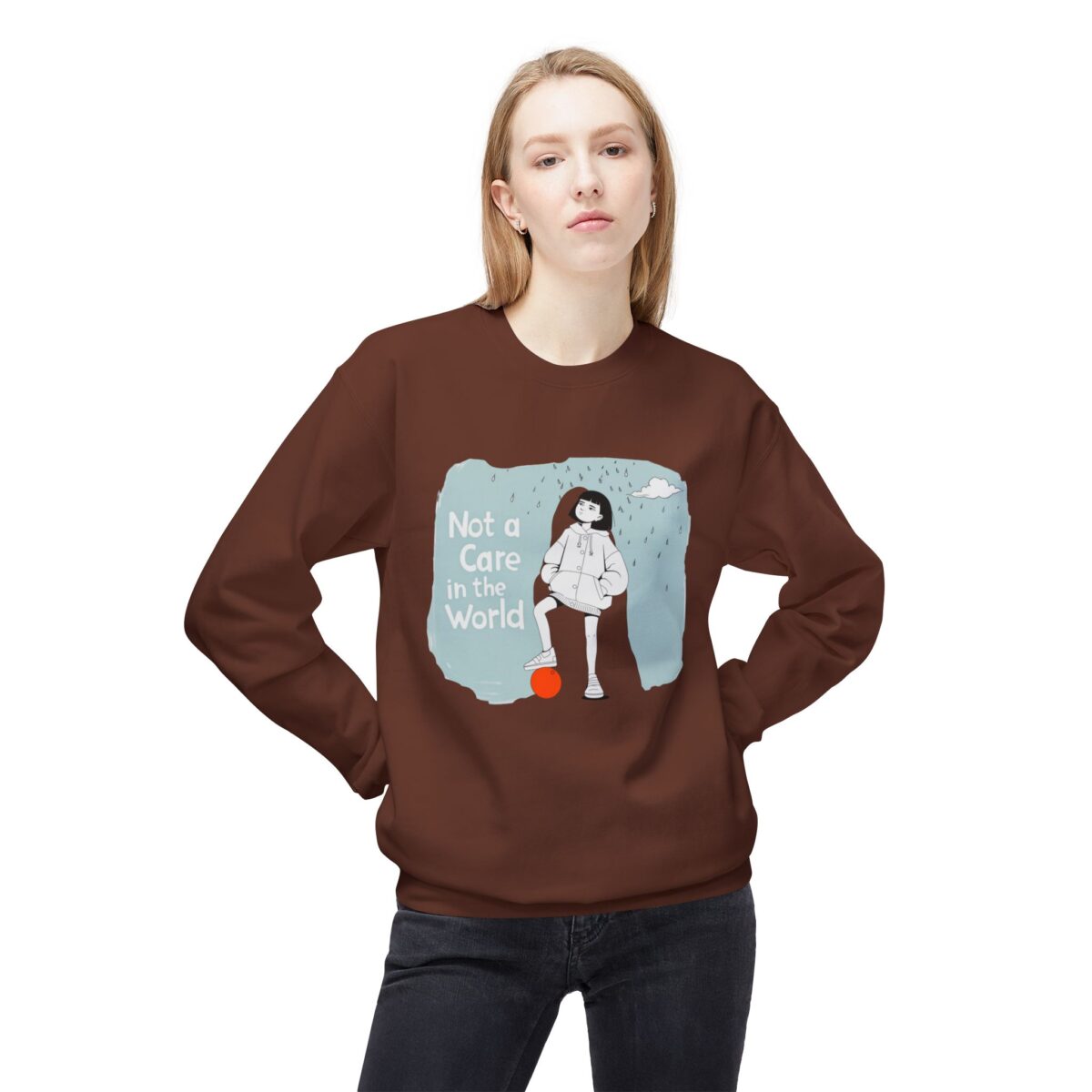 Not a care in the world Unisex Midweight Softstyle Fleece Crewneck Sweatshirt - Image 7