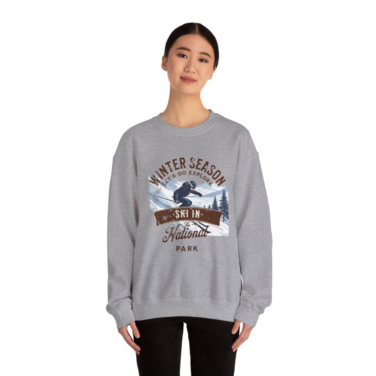 Ski in the national park Unisex Heavy Blend™ Crewneck Sweatshirt - Image 16