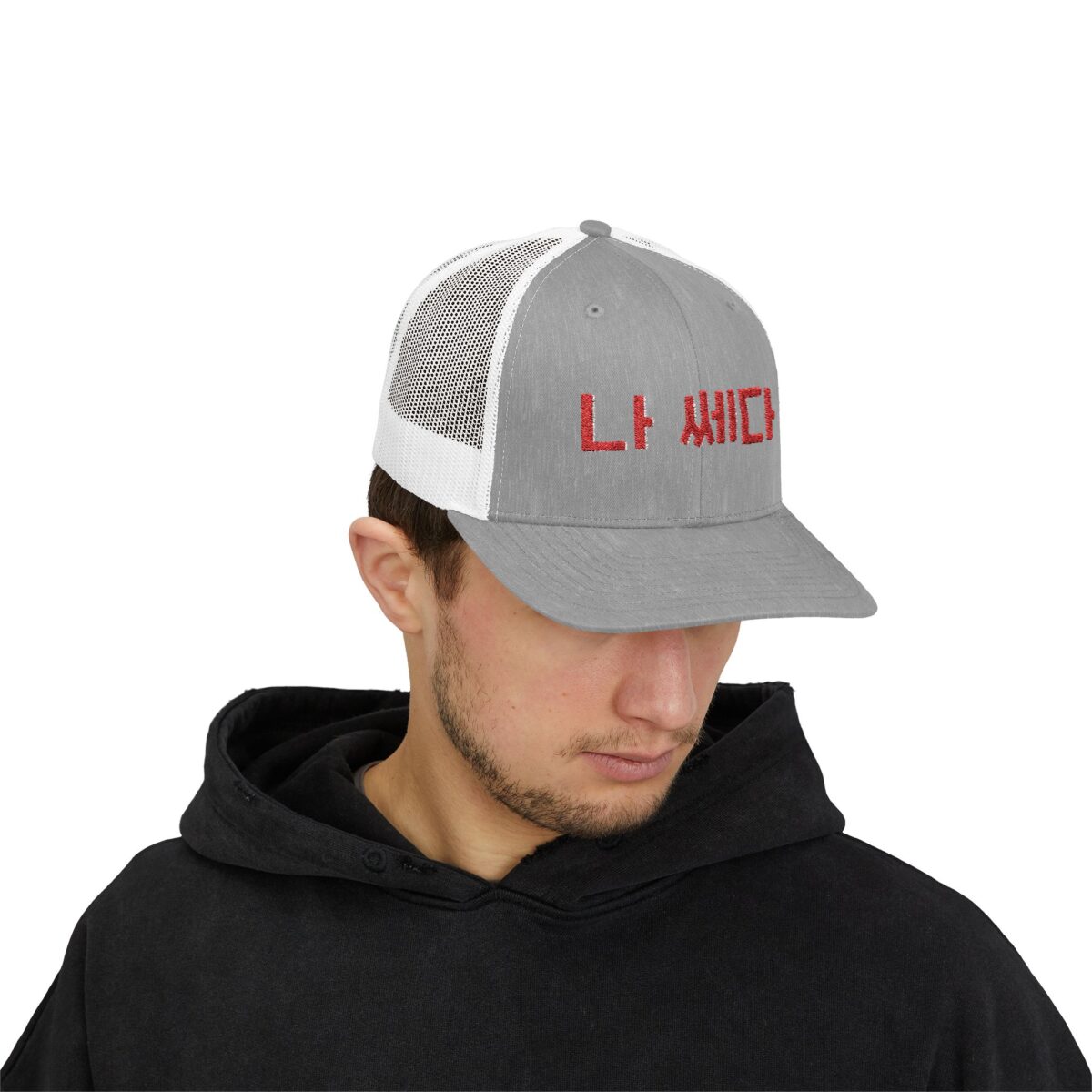 I'm a badass Vibrant Korean Script Snapback Trucker Cap – Trendy Hat for Casual Outings - Image 31