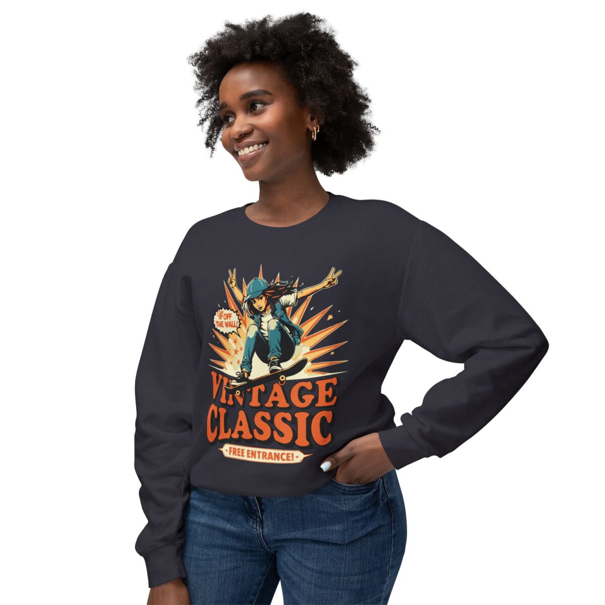 Vintage Classic Unisex Lightweight Crewneck Sweatshirt - Image 31