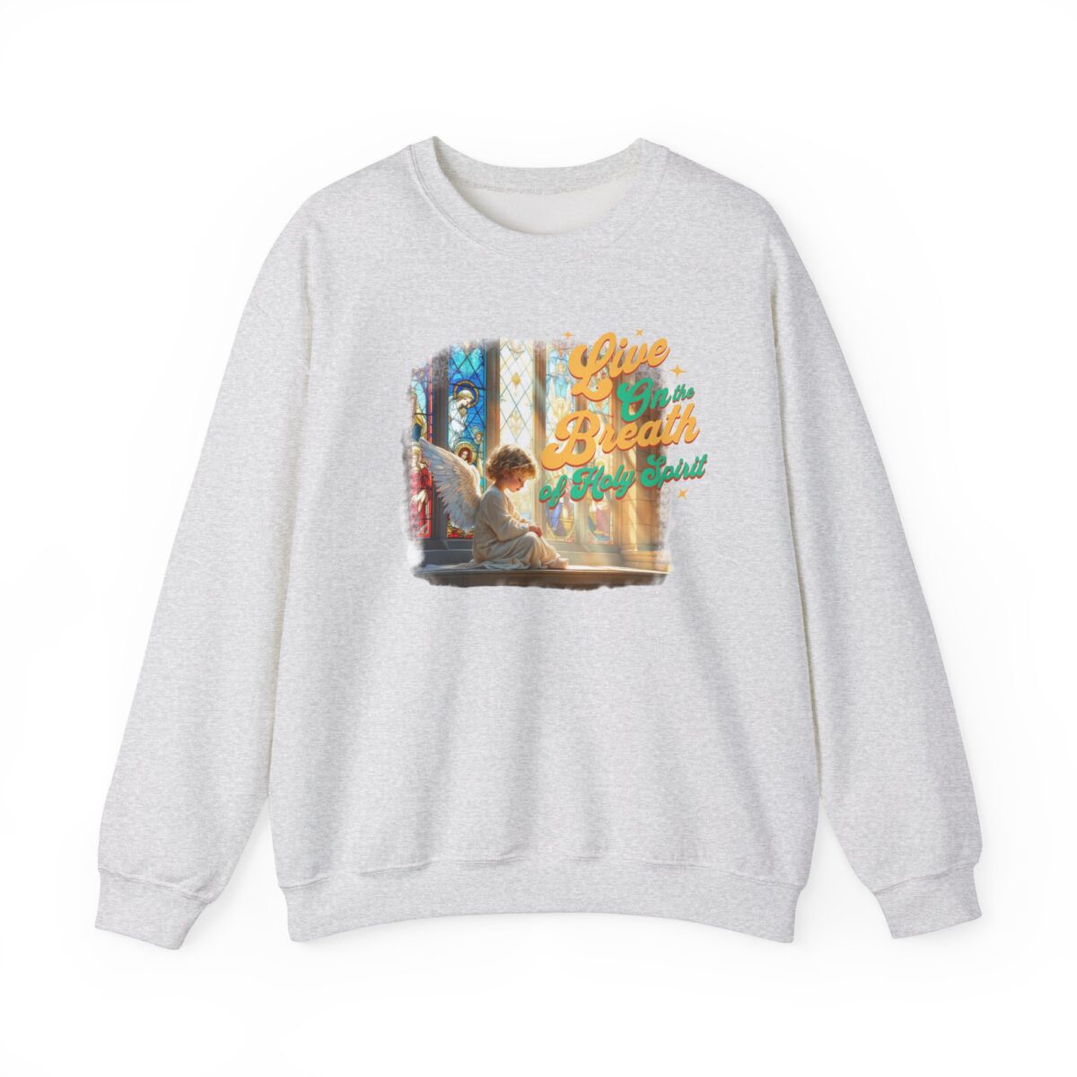 Live on the breath of the Holy Spirit Unisex Heavy Blend™ Crewneck Sweatshirt - Image 5