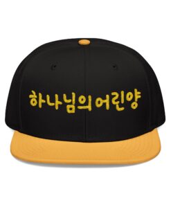 The Pure Lamb Embroidered Snapback Cap - Korean Phrase Design