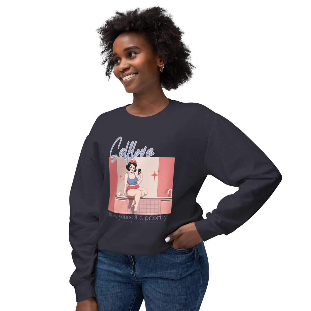 Make yourself a priority Unisex Lightweight Crewneck Sweatshirt - Image 15