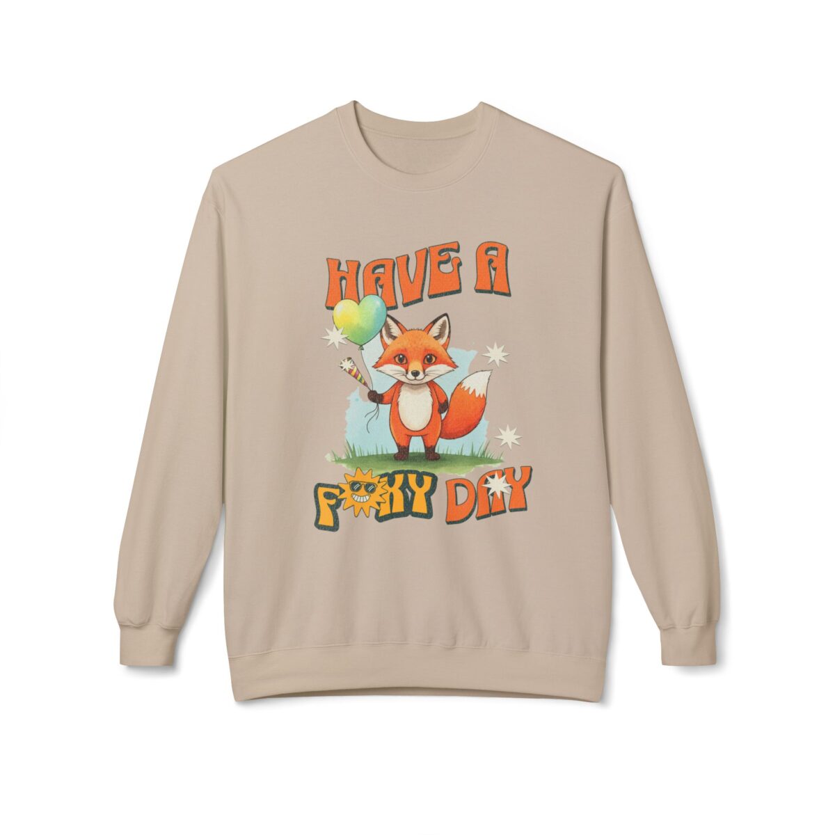Have a foxy day! Unisex Midweight Softstyle Fleece Crewneck Sweatshirt - Image 5