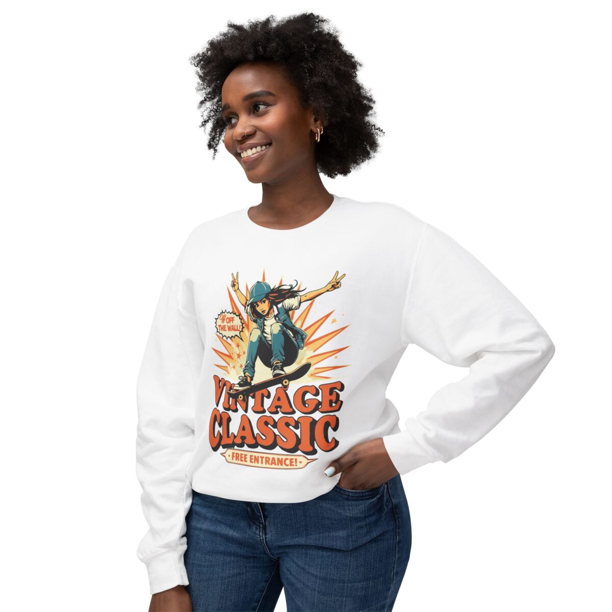 Vintage Classic Unisex Lightweight Crewneck Sweatshirt - Image 3