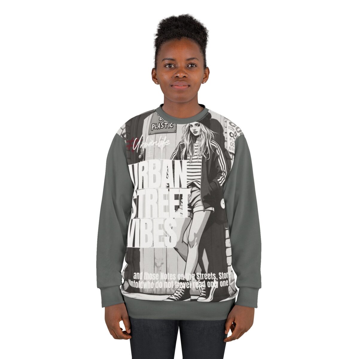 Urban street vibes Unisex Sweatshirt (AOP) - Image 4