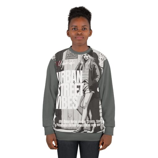 Urban street vibes Unisex Sweatshirt (AOP) - Image 4
