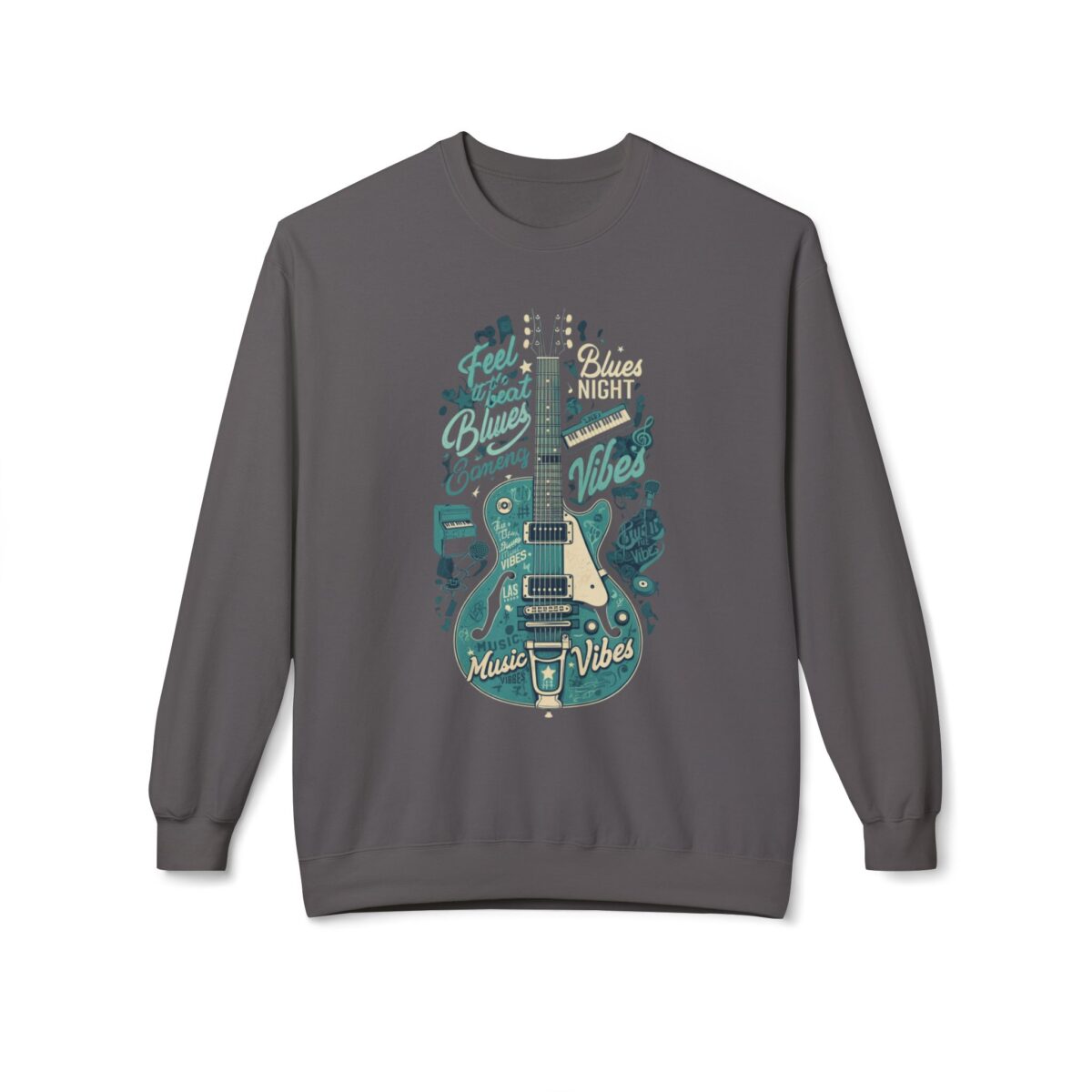 Blues night Unisex Midweight Softstyle Fleece Crewneck Sweatshirt - Image 17