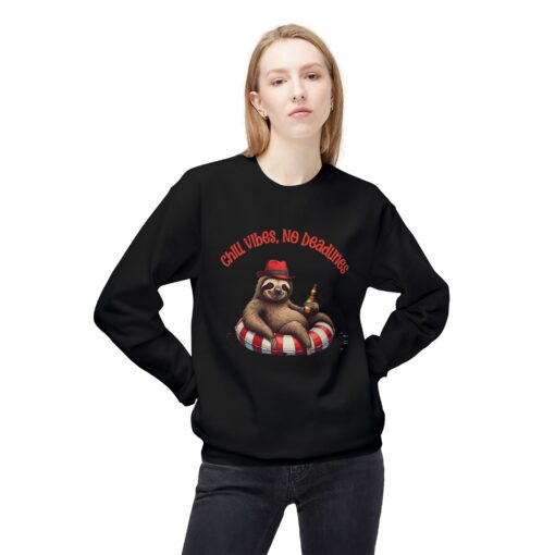 Chill vibes no deadline Unisex Midweight Softstyle Fleece Crewneck Sweatshirt - Image 7