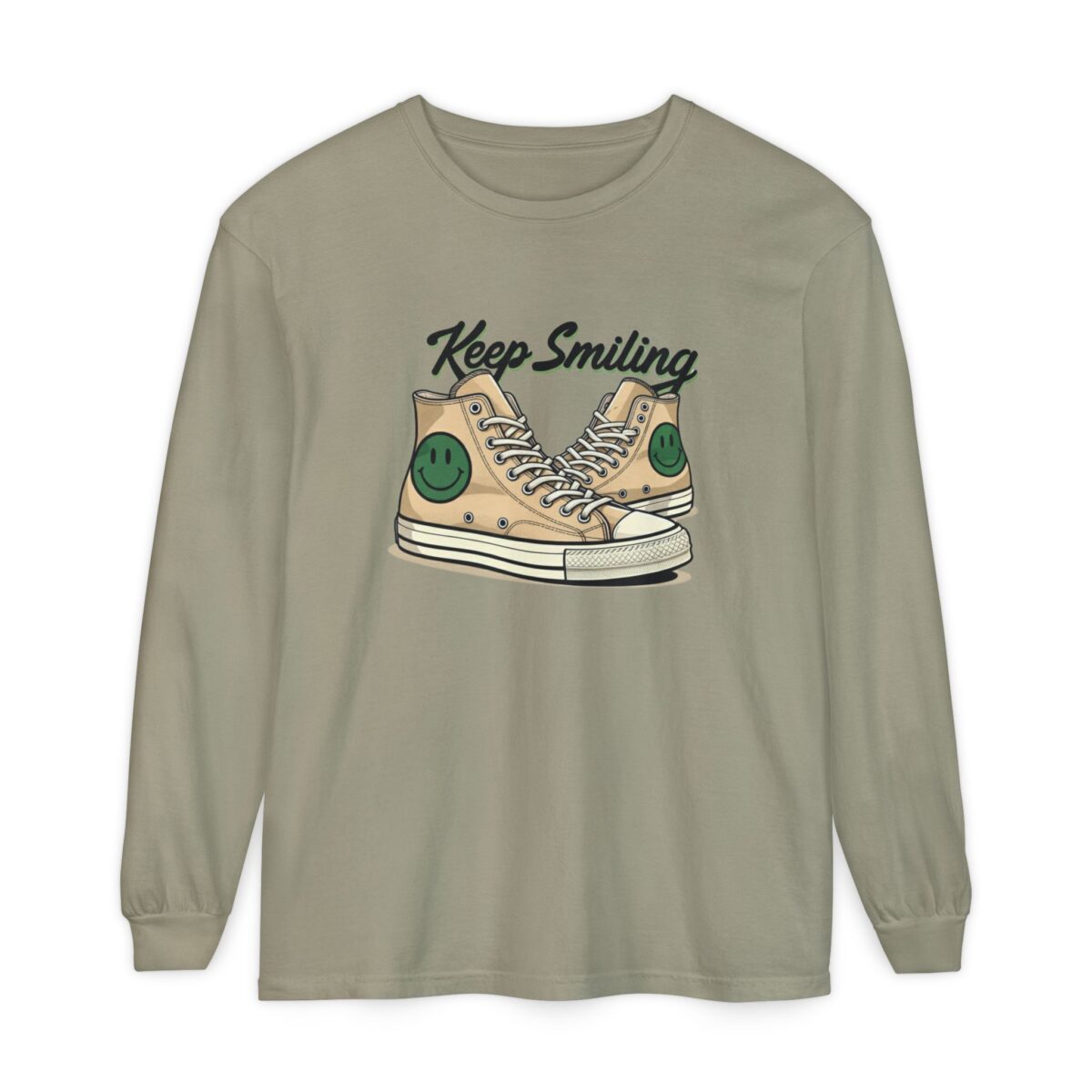Copy of Keep smiling Unisex Garment-dyed Long Sleeve T-Shirt - Image 17