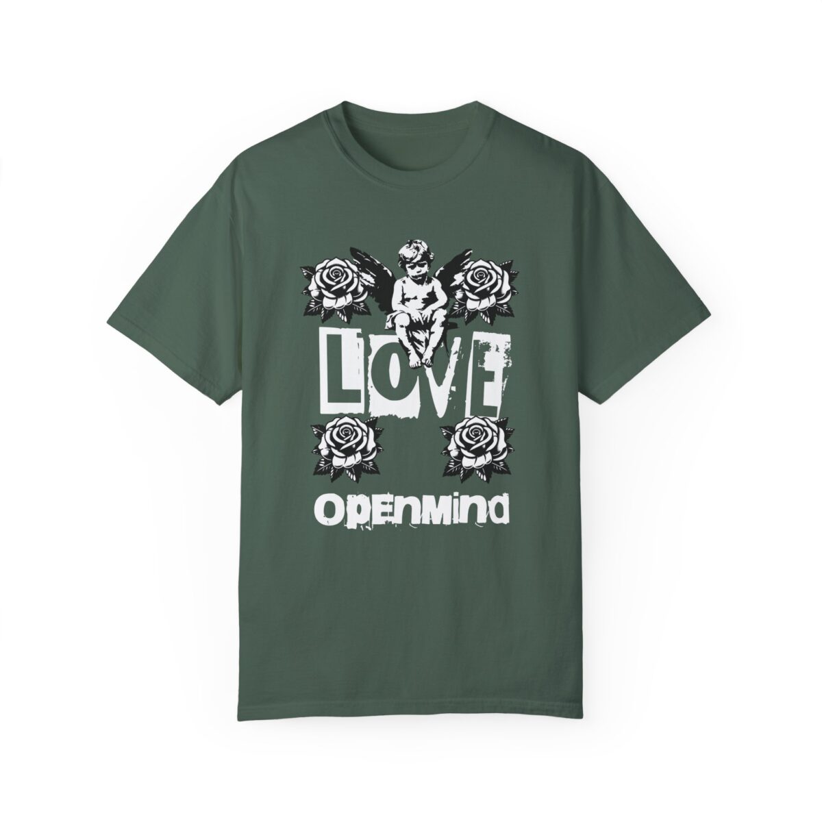 Unisex Garment-Dyed T-Shirt - Love Openmind Vintage Graphic Tee - Image 5