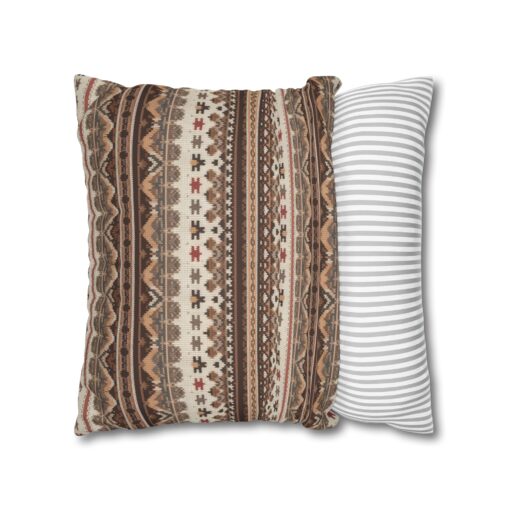 Warm Nordic Knit  Faux Suede Square Pillowcase - Image 12