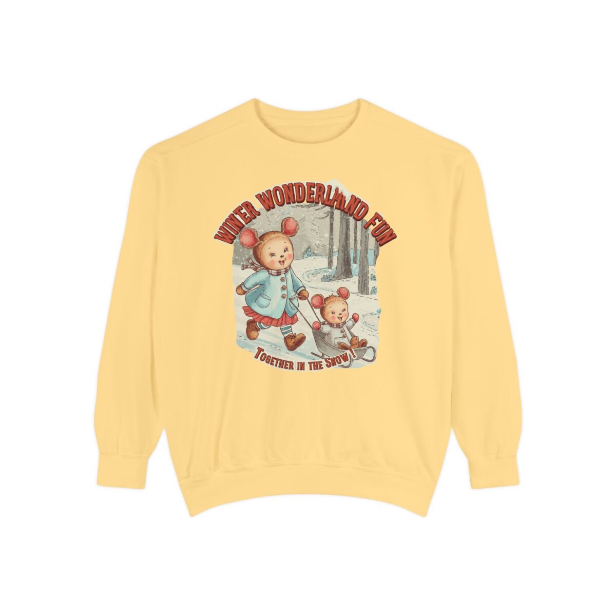 Winter wonderland fun Unisex Garment-Dyed Sweatshirt - Image 5