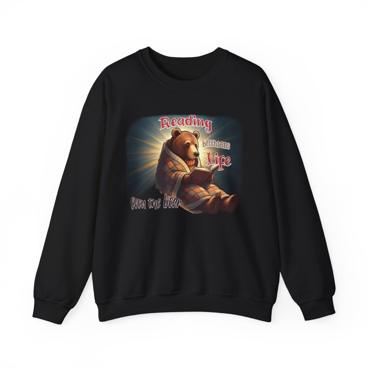 Reading brightens life, even the bear Unisex Heavy Blend™ Crewneck Sweatshirt