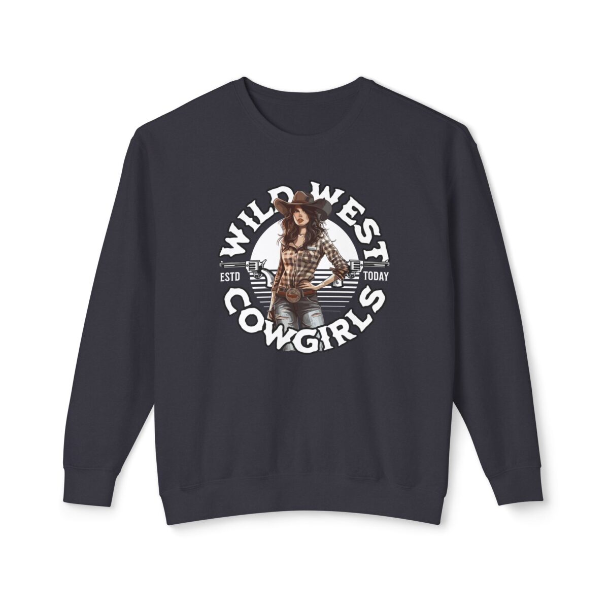 Wild West Cowgirls Unisex Lightweight Crewneck Sweatshirt - Image 25