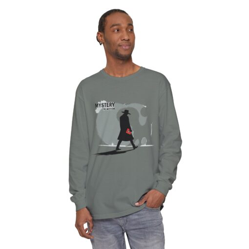 Mystery in motion Unisex Garment-dyed Long Sleeve T-Shirt - Image 3