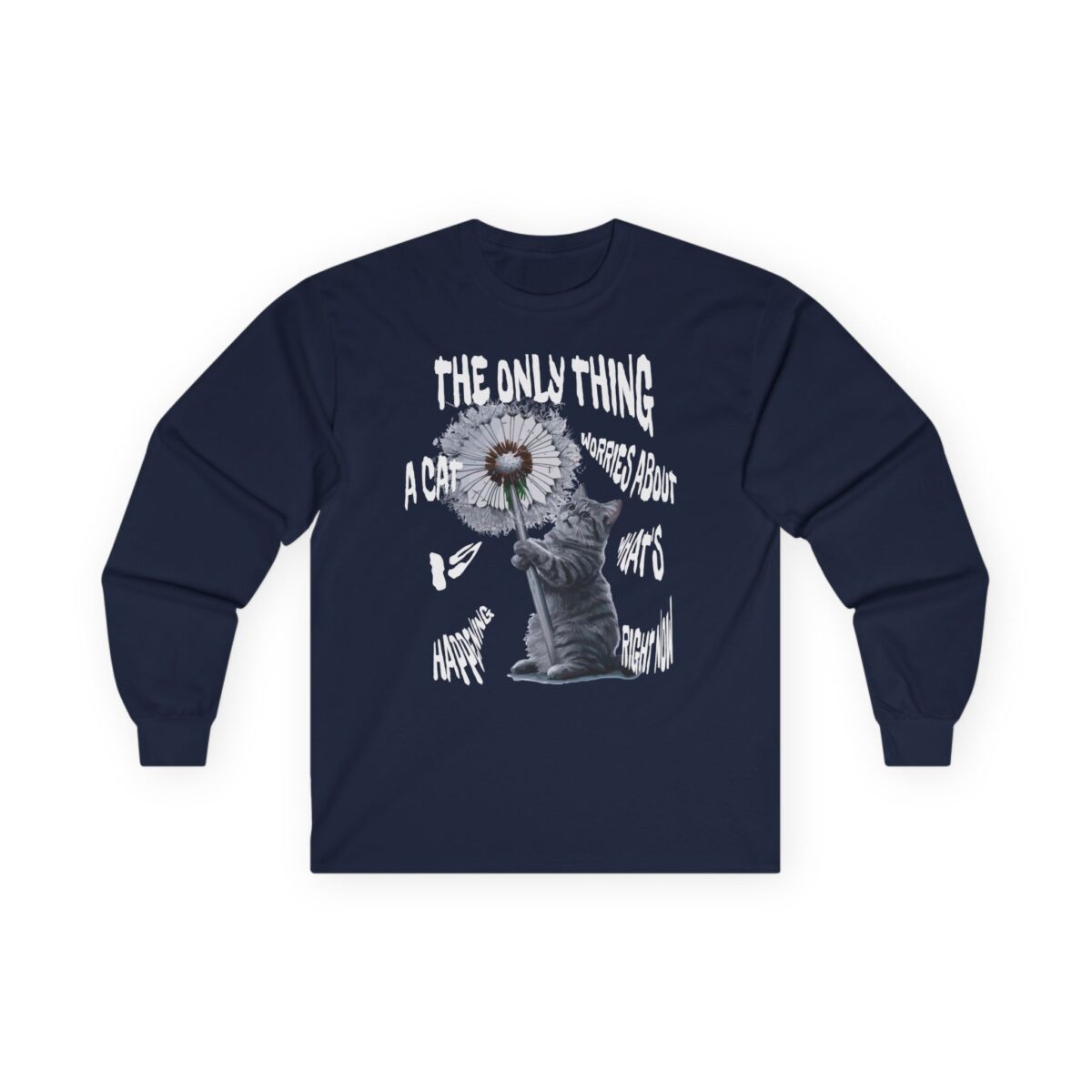 A cat worries about Unisex Ultra Cotton Long Sleeve Tee - Image 10