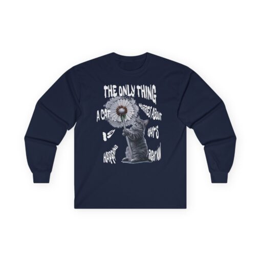 A cat worries about Unisex Ultra Cotton Long Sleeve Tee - Image 10