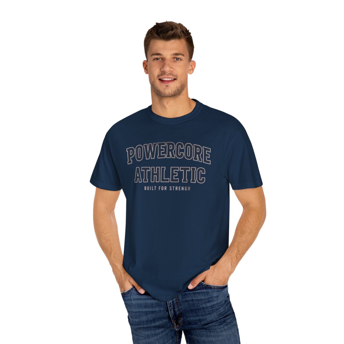 Powercore Athletic Unisex Garment-Dyed T-Shirt - Casual Workout Tee - Image 4