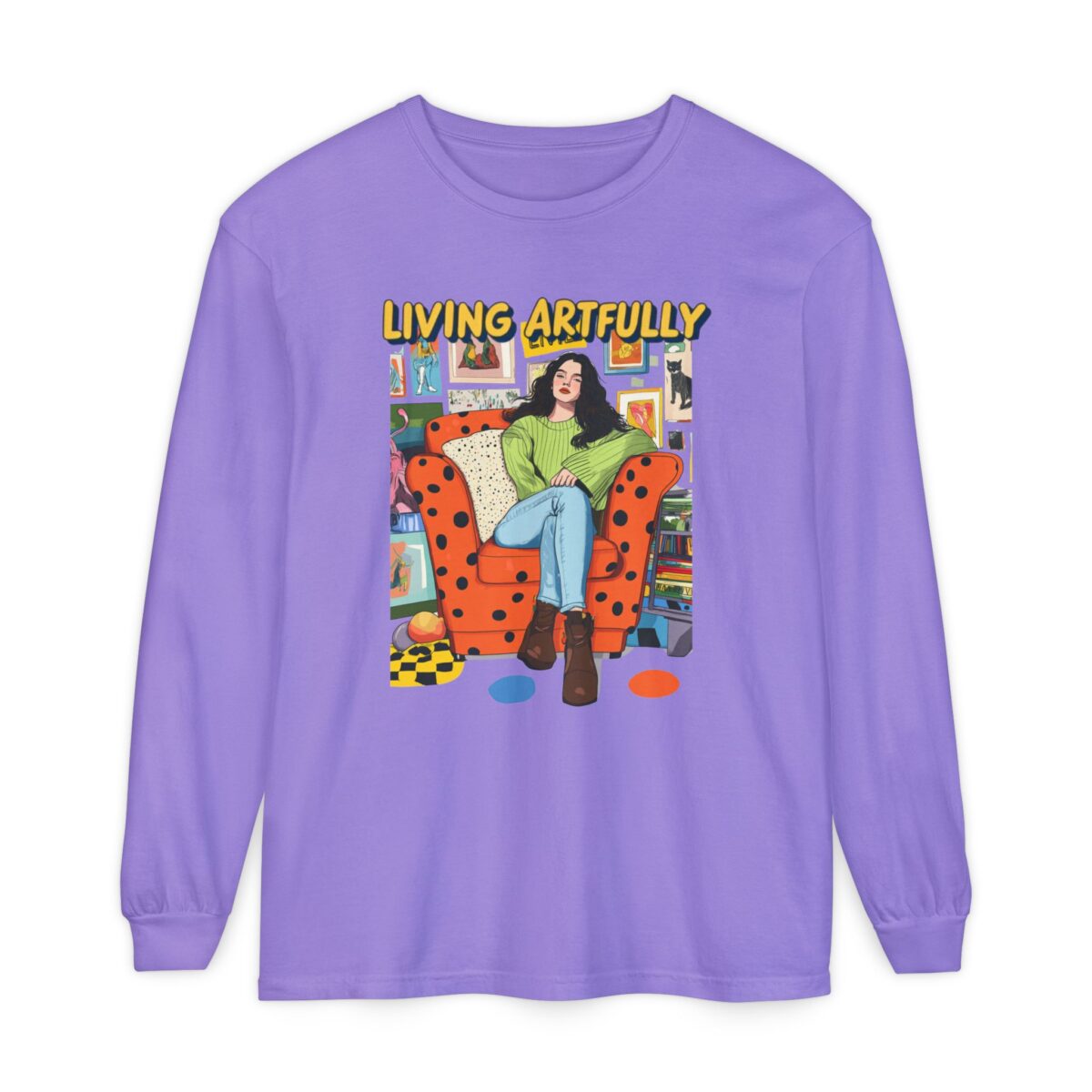 Living Artfully Unisex Garment-dyed Long Sleeve T-Shirt - Image 21