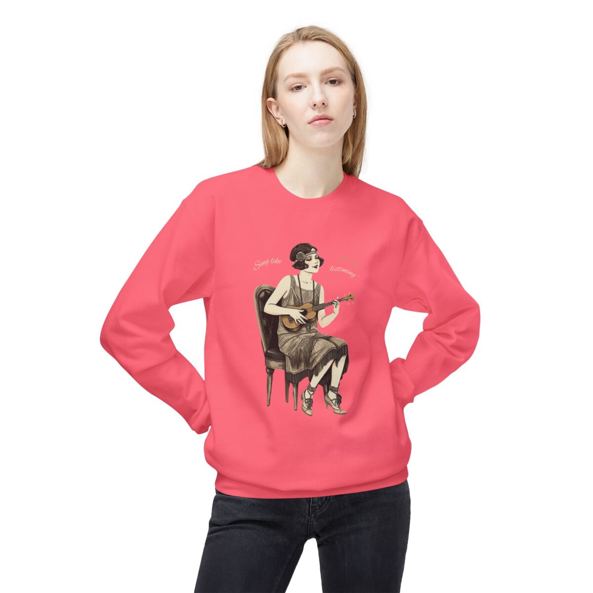 Sing like no one's listening Unisex Midweight Softstyle Fleece Crewneck Sweatshirt - Image 31