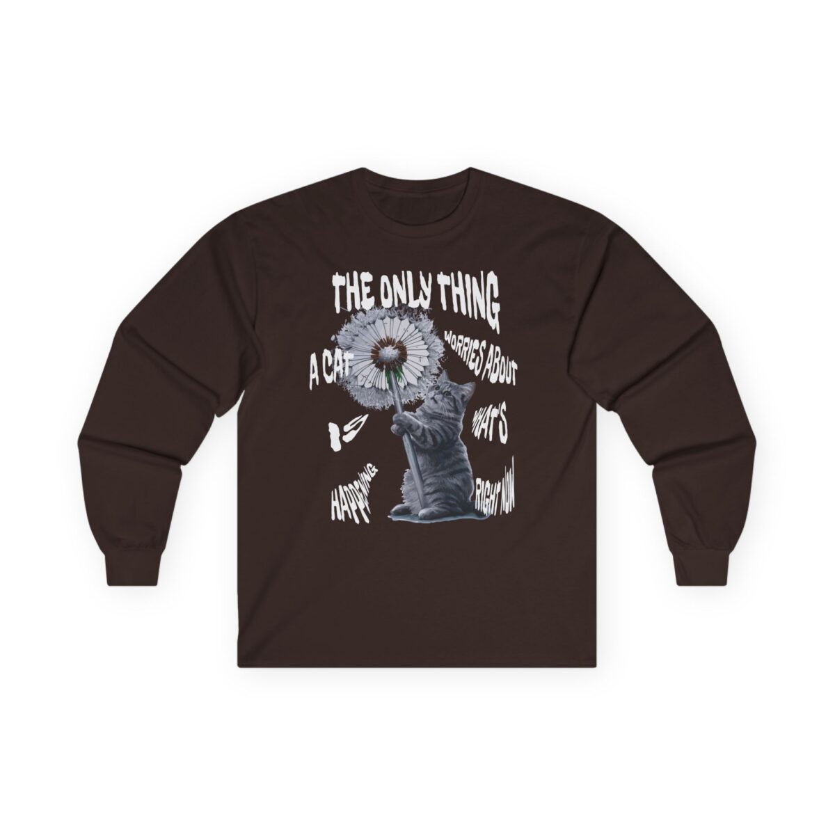 A cat worries about Unisex Ultra Cotton Long Sleeve Tee - Image 4