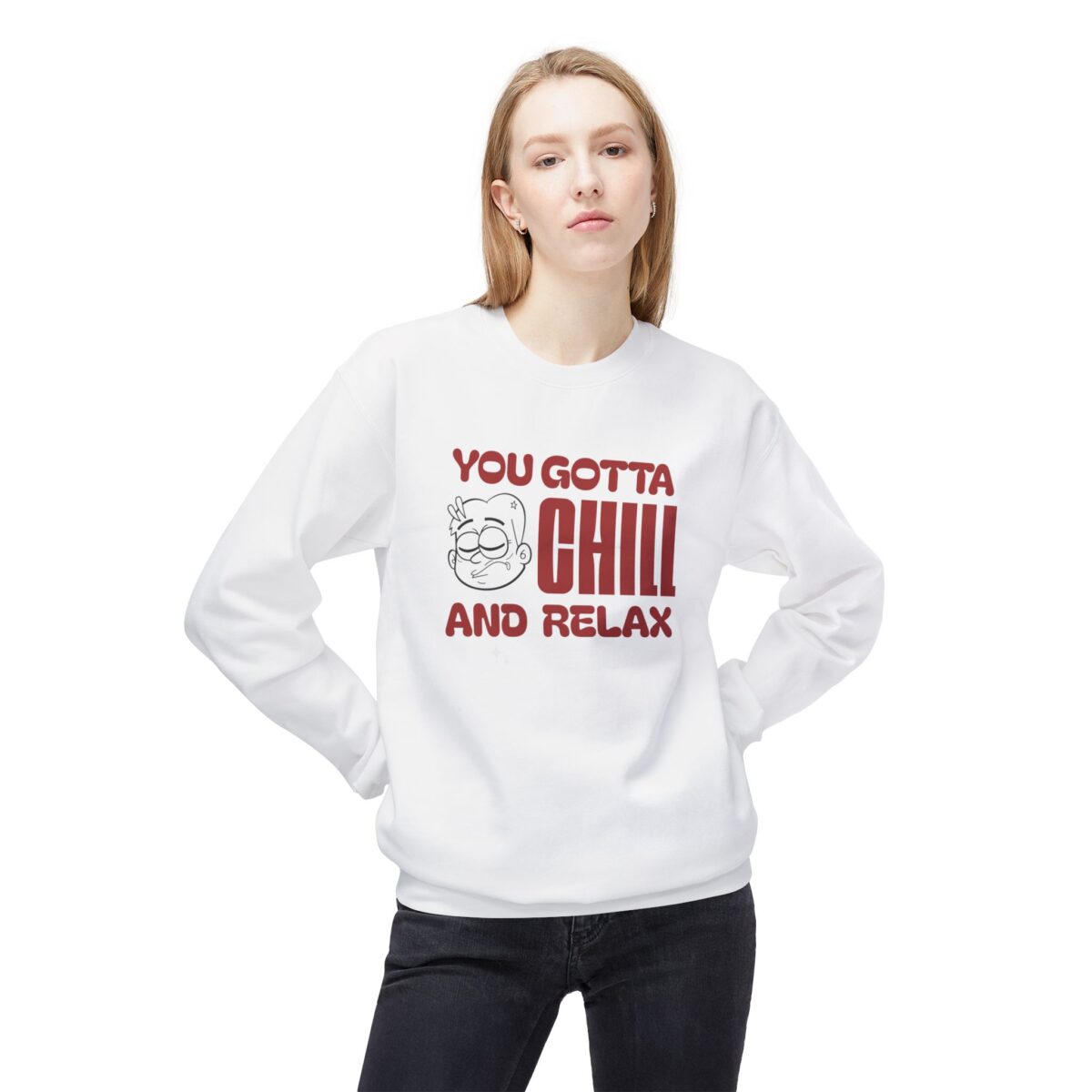 You gotta chill Unisex Midweight Softstyle Fleece Crewneck Sweatshirt - Image 3