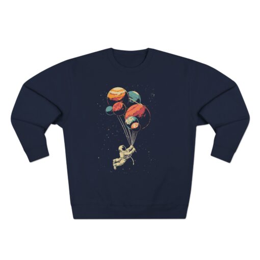 Astronaut and balloon at a Time Unisex Crewneck Sweatshirt - Image 13