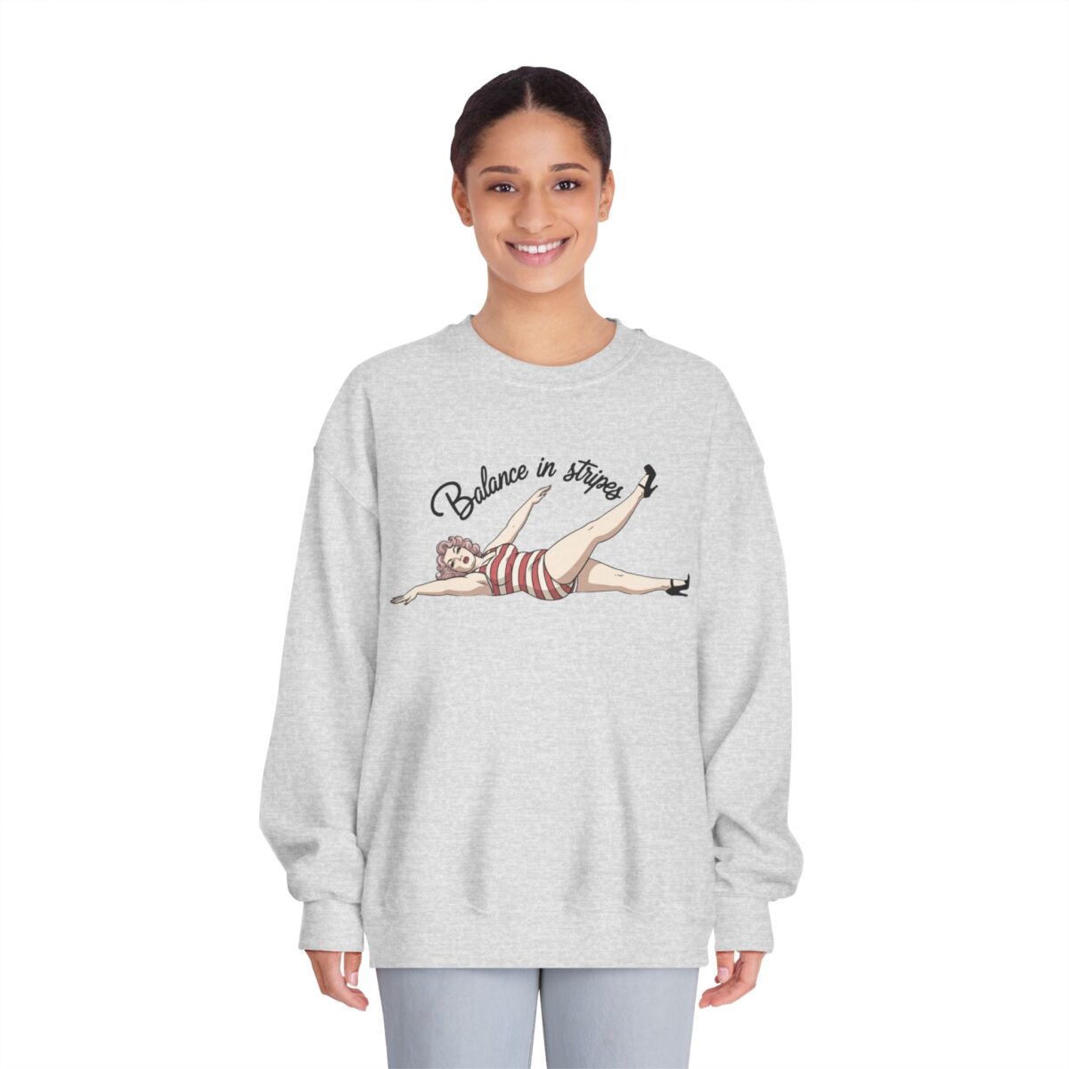 Balance in Stripes Unisex DryBlend® Crewneck Sweatshirt - Image 7