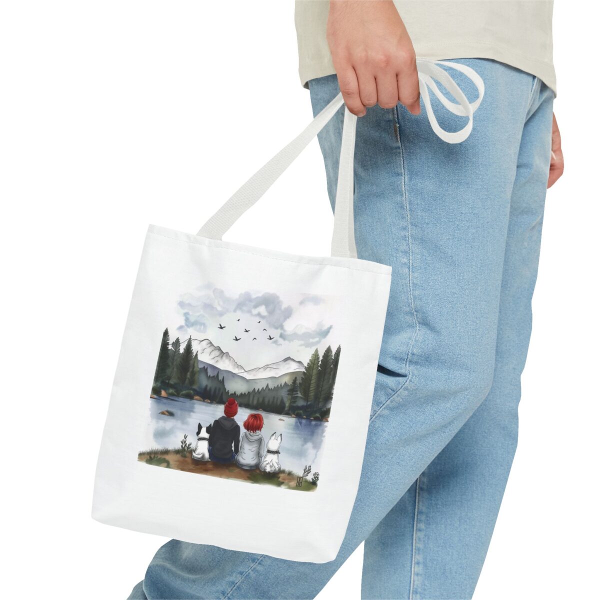 Two dogs, you and me Tote Bag (AOP) - Image 11