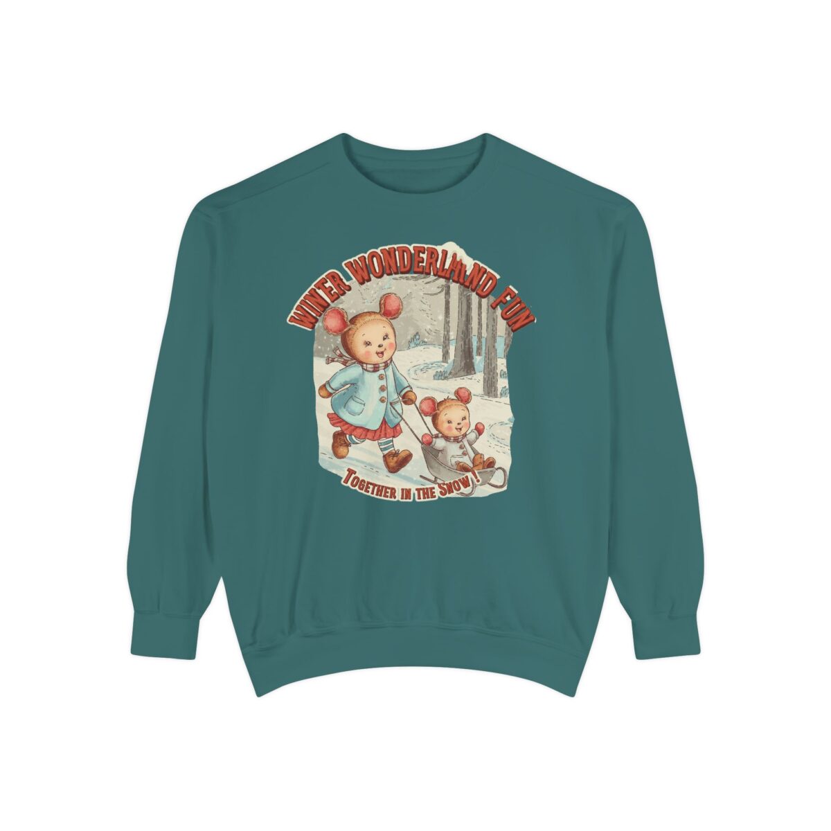 Winter wonderland fun Unisex Garment-Dyed Sweatshirt - Image 17