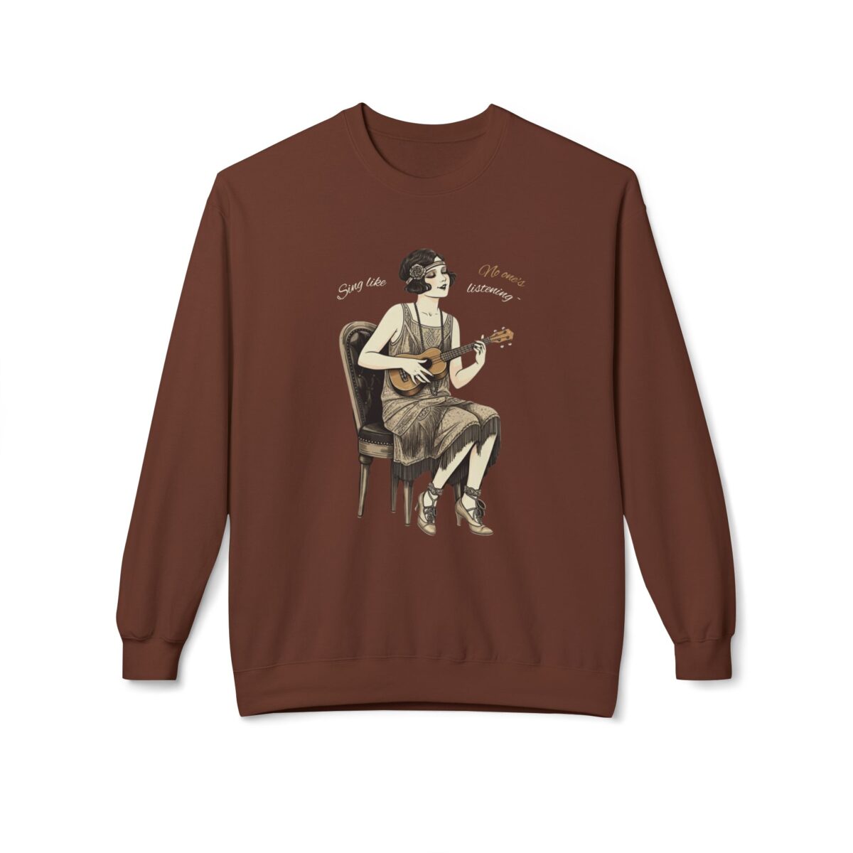 Sing like no one's listening Unisex Midweight Softstyle Fleece Crewneck Sweatshirt - Image 5