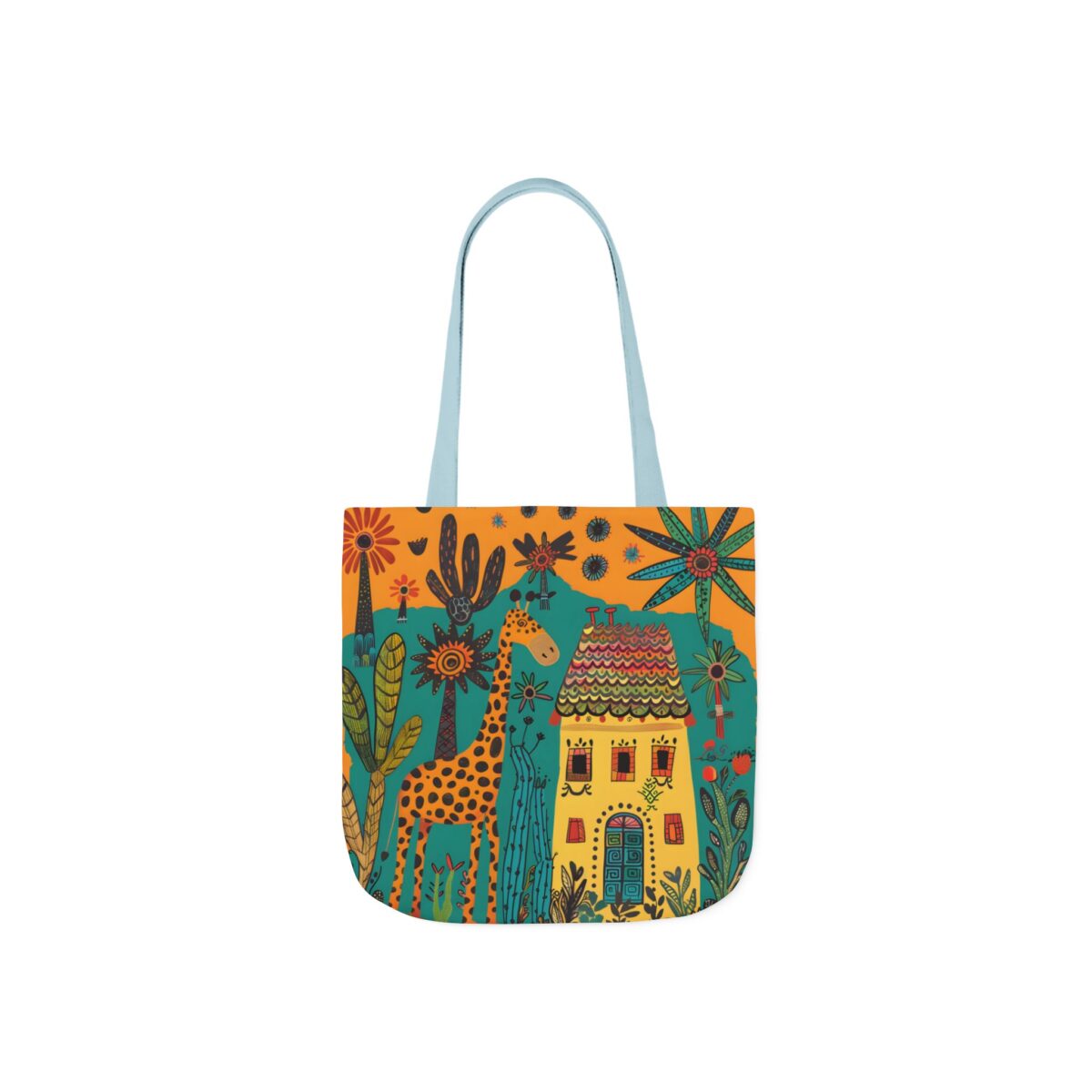 The giraffe that lives in my house Canvas Tote Bag, 5-Color Straps - Image 11