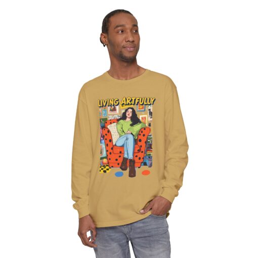 Living Artfully Unisex Garment-dyed Long Sleeve T-Shirt - Image 7